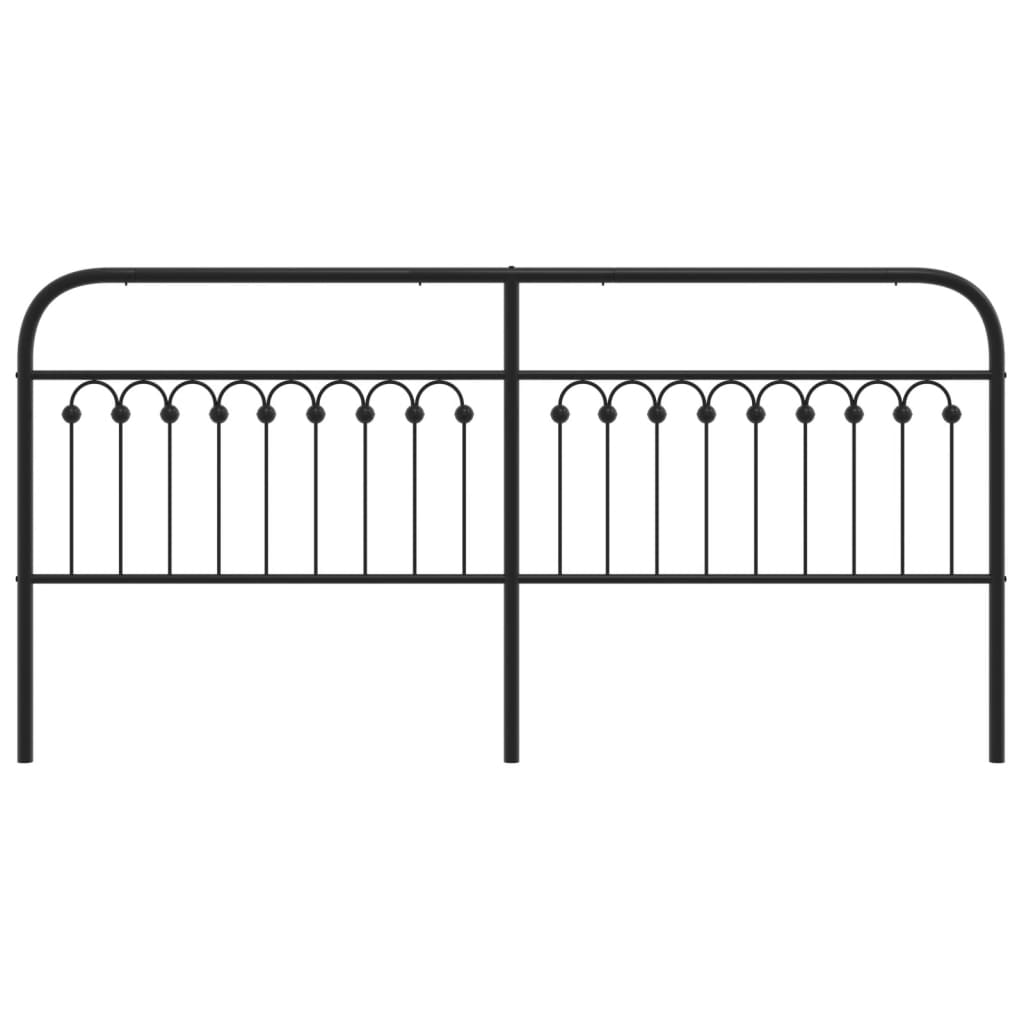 Tăblie de pat metalică, negru, 200 cm GartenMobel Dekor