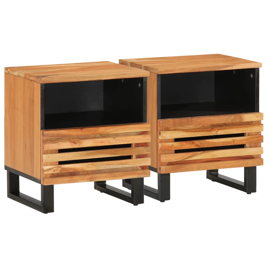 Noptiere, 2 buc., 40x33x46 cm, lemn masiv de acacia GartenMobel Dekor
