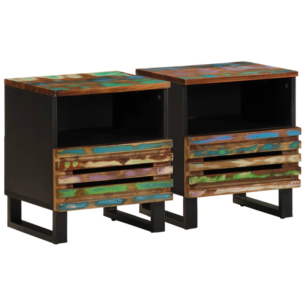 Noptiere, 2 buc., 40x33x46 cm, lemn masiv reciclat GartenMobel Dekor