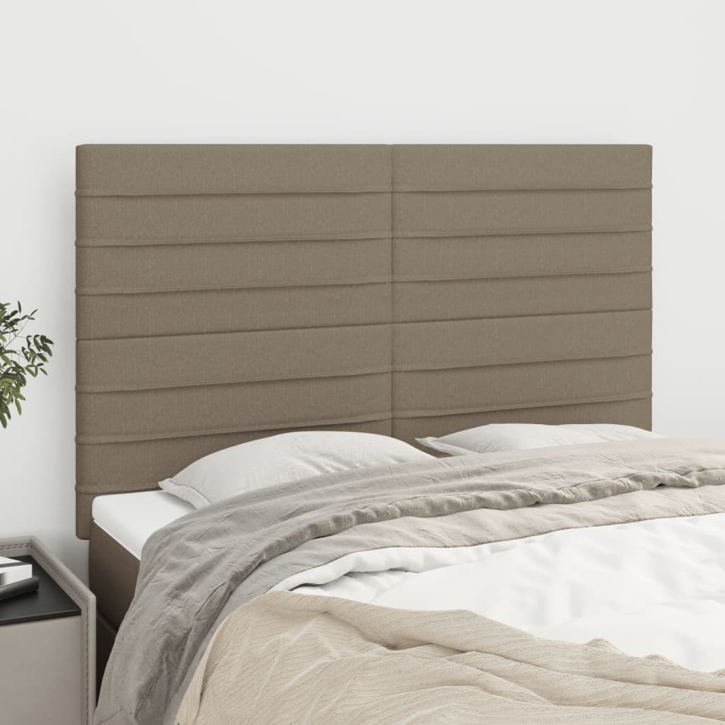 Tăblii de pat, 4 buc, gri taupe, 72x5x78/88 cm, textil GartenMobel Dekor