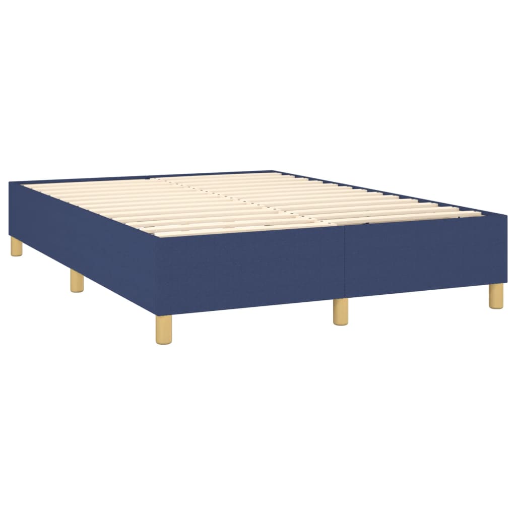 Pat box spring cu saltea, albastru, 140x200 cm, textil GartenMobel Dekor