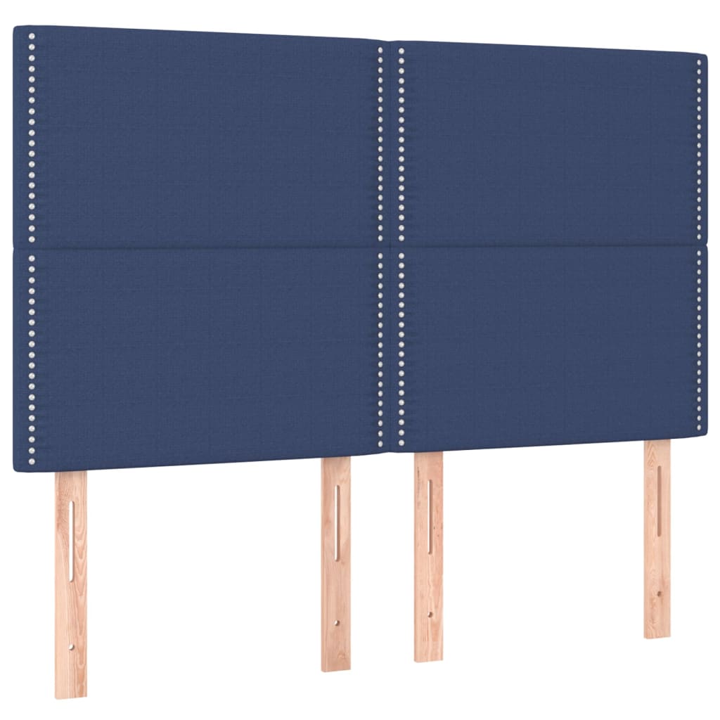 Pat box spring cu saltea, albastru, 140x200 cm, textil GartenMobel Dekor