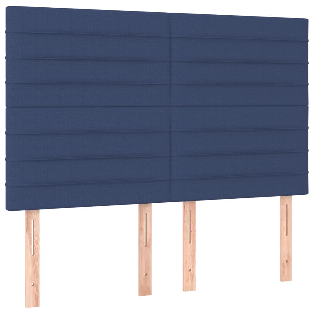 Pat box spring cu saltea, albastru, 140x200 cm, textil GartenMobel Dekor