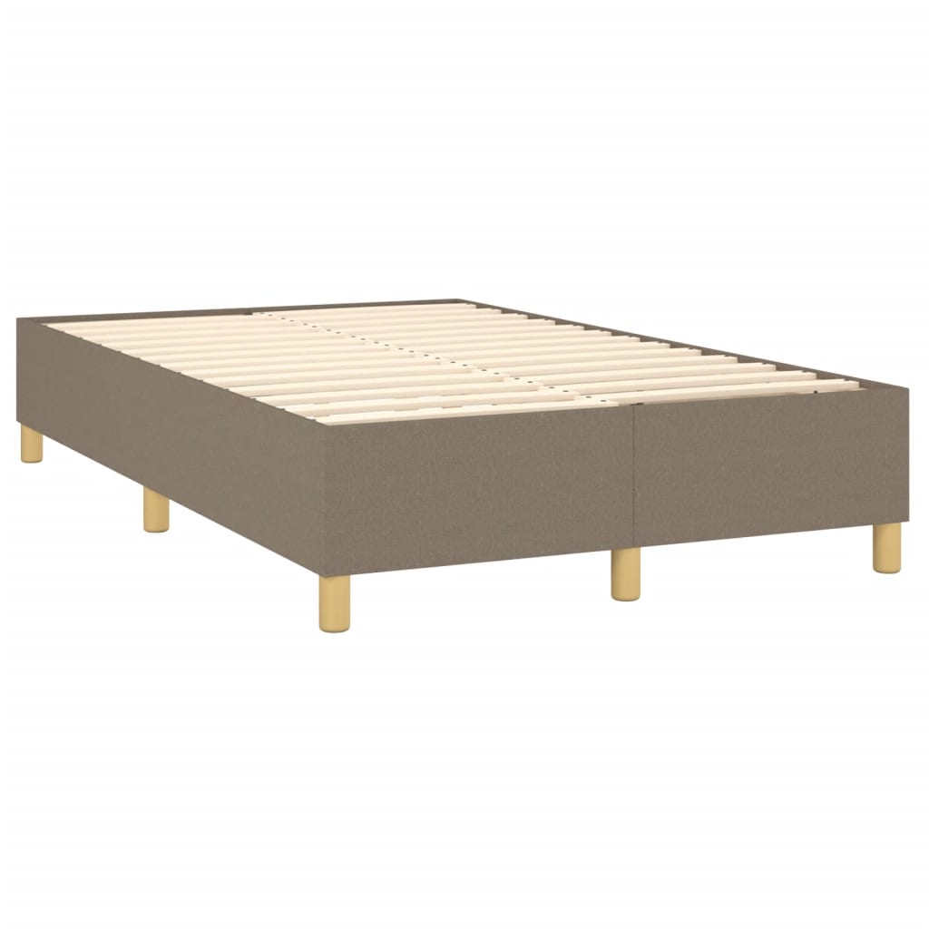 Pat box spring cu saltea, gri taupe, 120x200 cm, textil GartenMobel Dekor