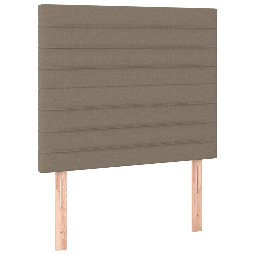 Pat box spring cu saltea, gri taupe, 90x200 cm, textil GartenMobel Dekor
