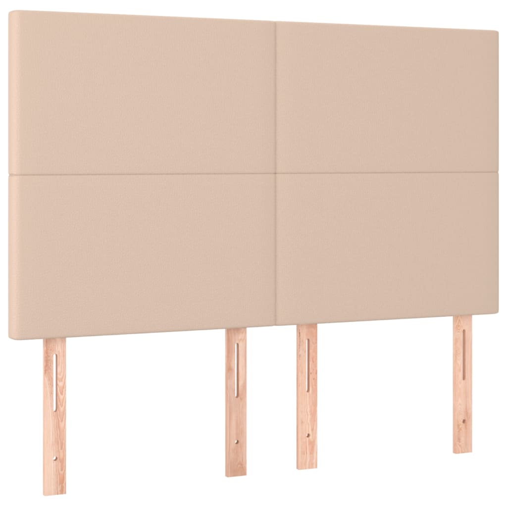 Pat box spring cu saltea, cappuccino, 140x190cm piele ecologică GartenMobel Dekor