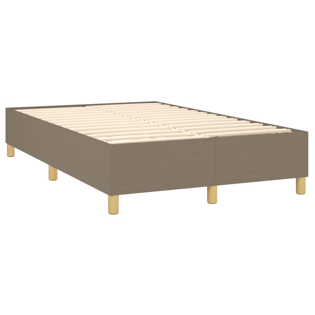 Pat box spring cu saltea, gri taupe, 120x200 cm, textil GartenMobel Dekor