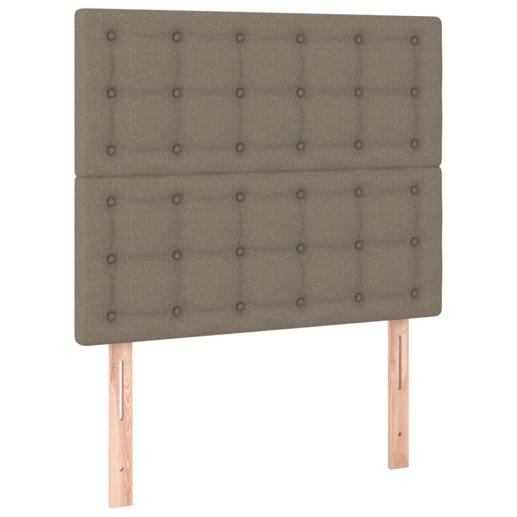 Pat box spring cu saltea, gri taupe, 90x190 cm, textil GartenMobel Dekor