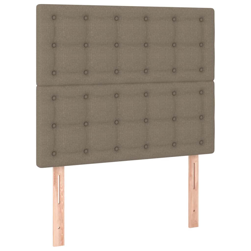 Pat box spring cu saltea, gri taupe, 90x200 cm, textil GartenMobel Dekor
