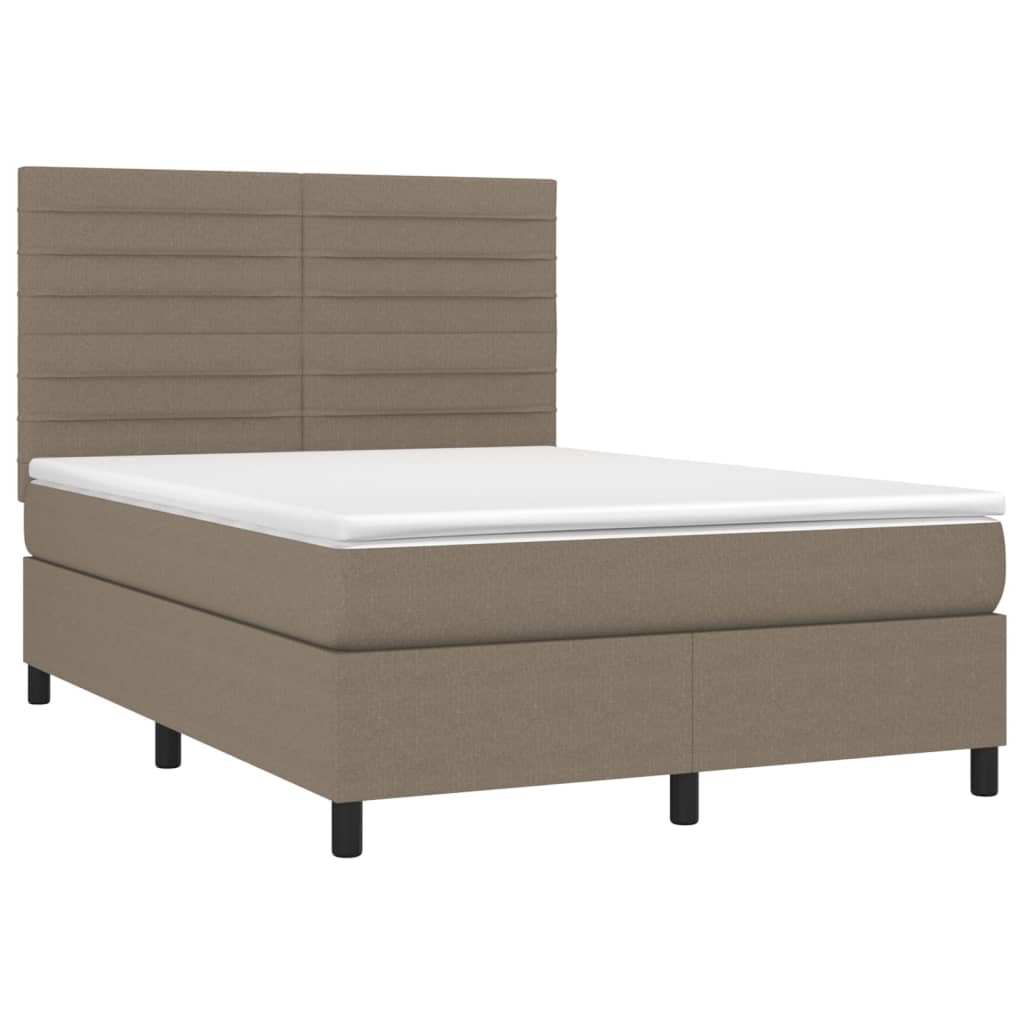 Pat continental cu saltea gri taupe 140x200 cm material textil GartenMobel Dekor