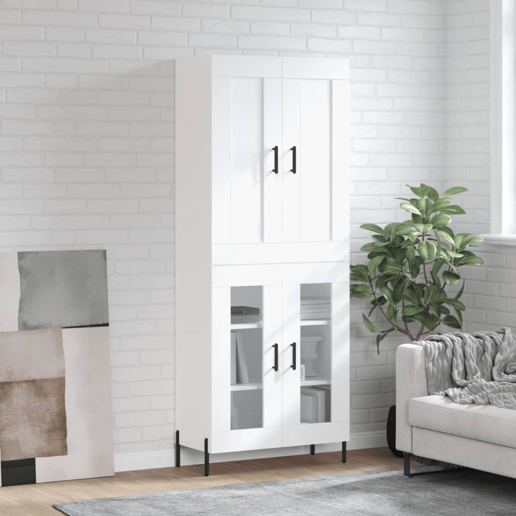 Dulap înalt, alb, 69,5x34x180 cm, lemn compozit GartenMobel Dekor