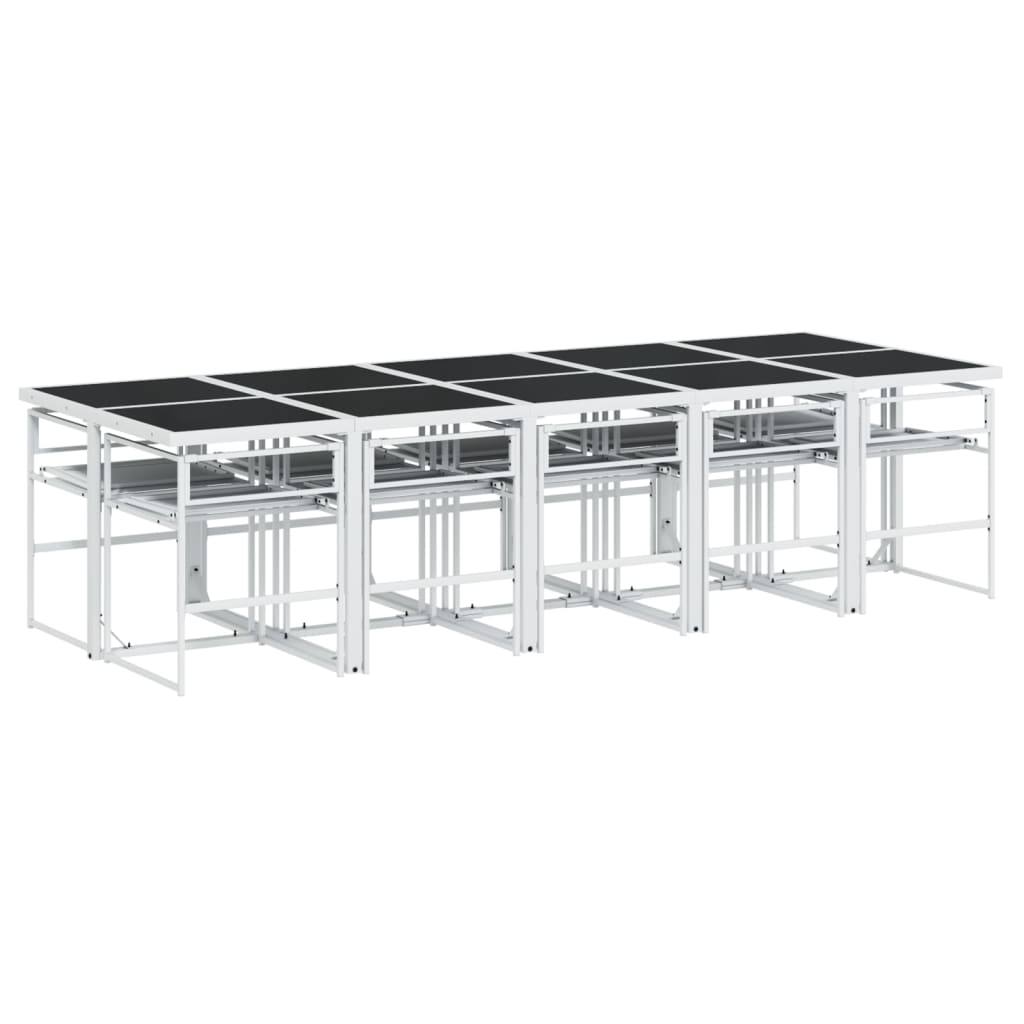 Set mobilier de grădină, 11 piese, cu perne, alb, textilenă GartenMobel Dekor