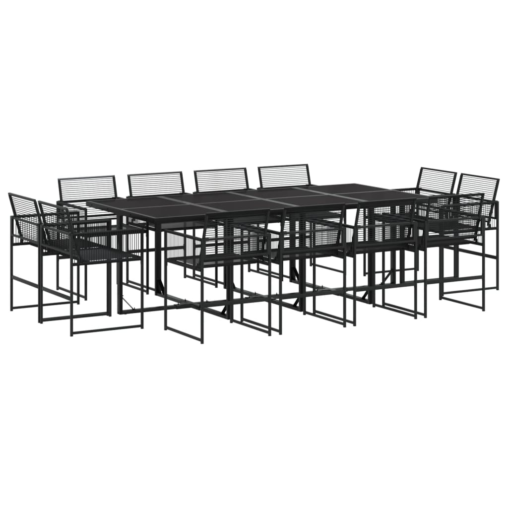 Set mobilier de grădină, 13 piese, negru, poliratan GartenMobel Dekor