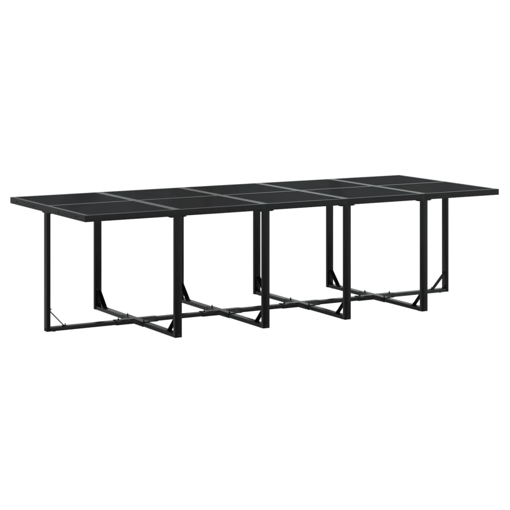 Set mobilier de grădină, 15 piese, negru, poliratan GartenMobel Dekor