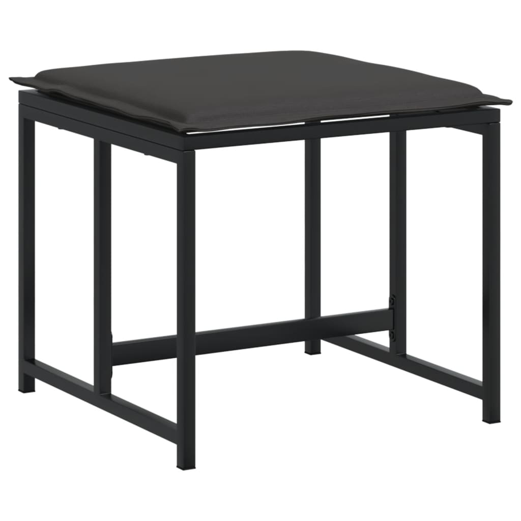 Set mobilier de grădină, 17 piese, cu perne, negru, textilenă GartenMobel Dekor