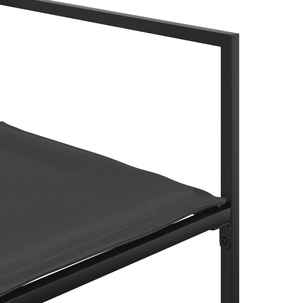 Set mobilier de grădină, 7 piese, cu perne, negru, textilenă GartenMobel Dekor