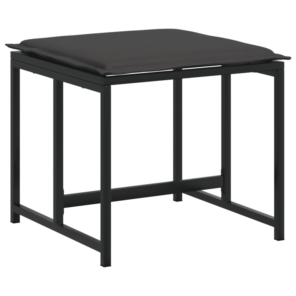 Set mobilier de grădină, 9 piese, cu perne, negru, textilenă GartenMobel Dekor