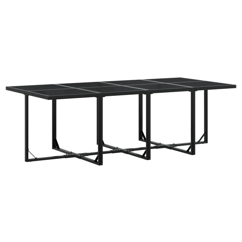Set mobilier de grădină cu perne, 13 piese, negru, poliratan GartenMobel Dekor