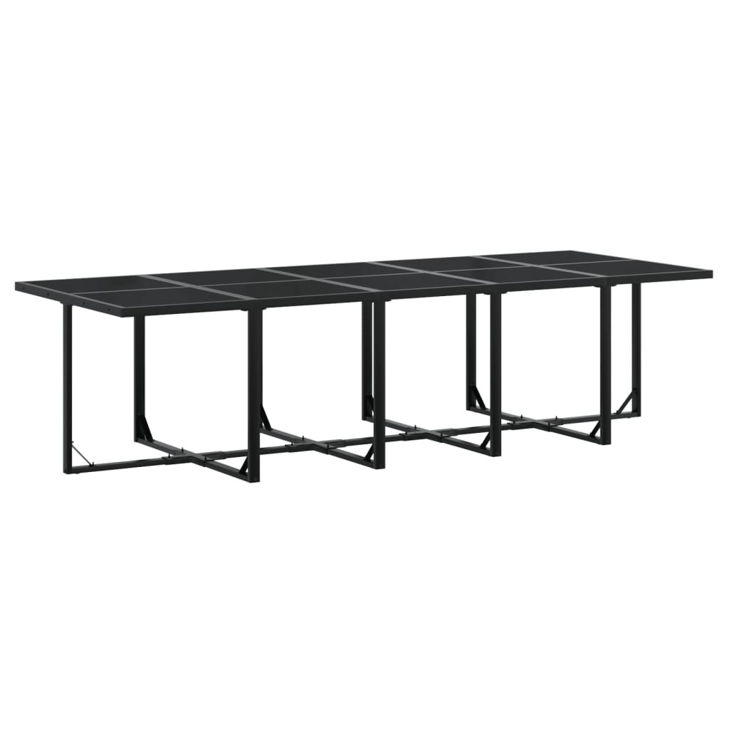 Set mobilier de grădină cu perne, 15 piese, negru, poliratan GartenMobel Dekor