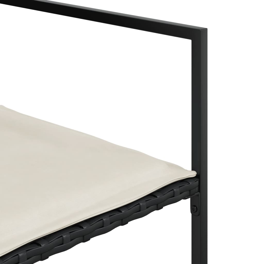 Set mobilier de grădină cu perne, 15 piese, negru, poliratan GartenMobel Dekor