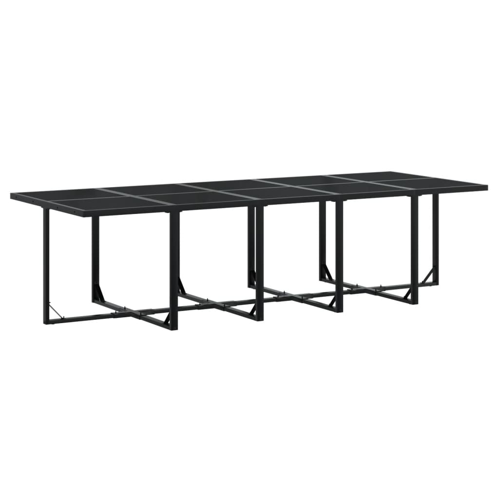 Set mobilier de grădină cu perne, 15 piese, negru, poliratan GartenMobel Dekor