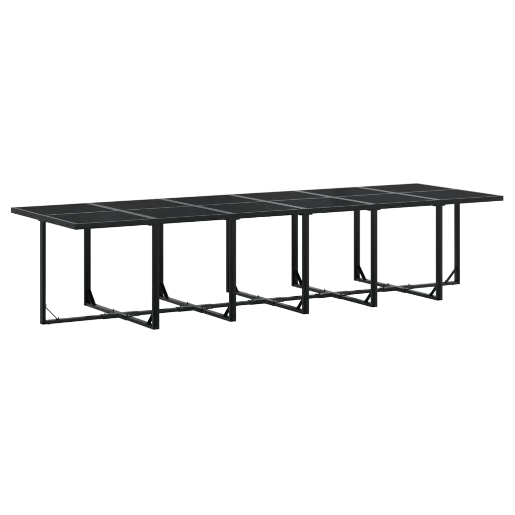 Set mobilier de grădină cu perne, 17 piese, negru, poliratan GartenMobel Dekor