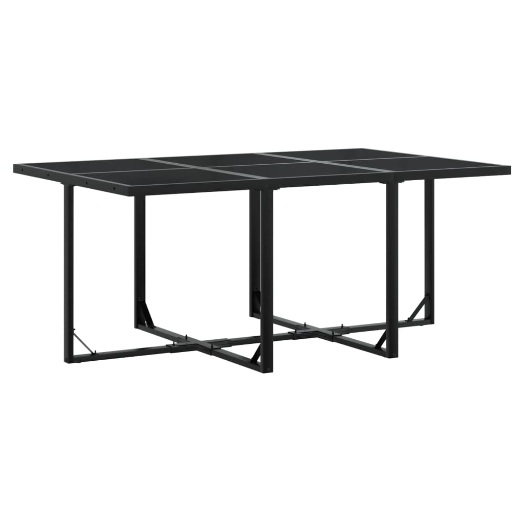 Set mobilier de grădină cu perne, 7 piese, negru, poliratan GartenMobel Dekor