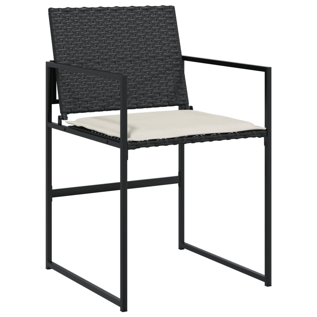 Set mobilier de grădină cu perne, 9 piese, negru, poliratan GartenMobel Dekor