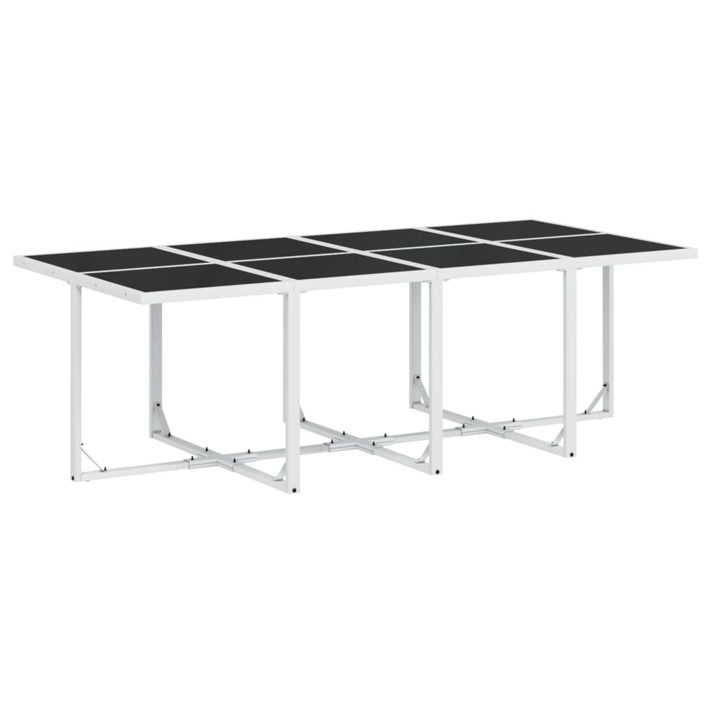 Set mobilier de grădină, 13 piese, cu perne, alb, textilenă GartenMobel Dekor