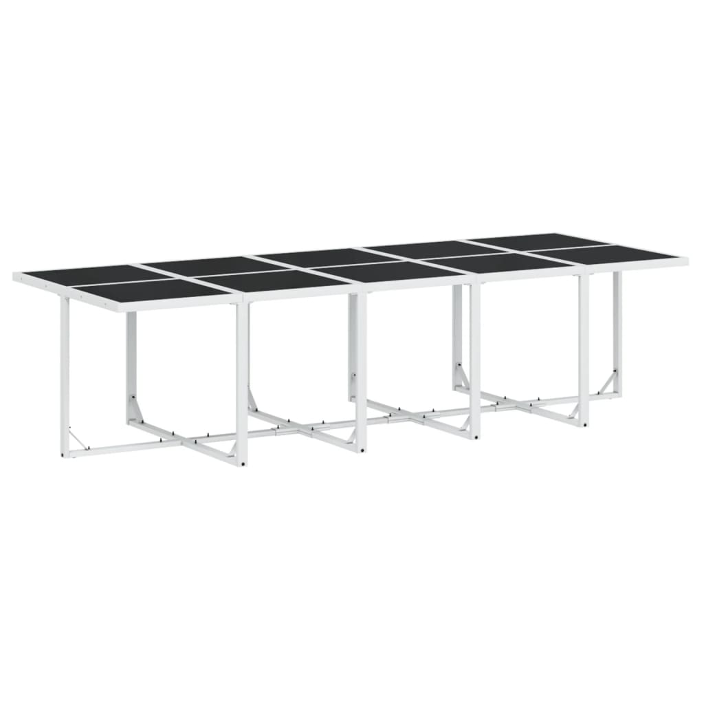 Set mobilier de grădină, 15 piese, cu perne, alb, textilenă GartenMobel Dekor