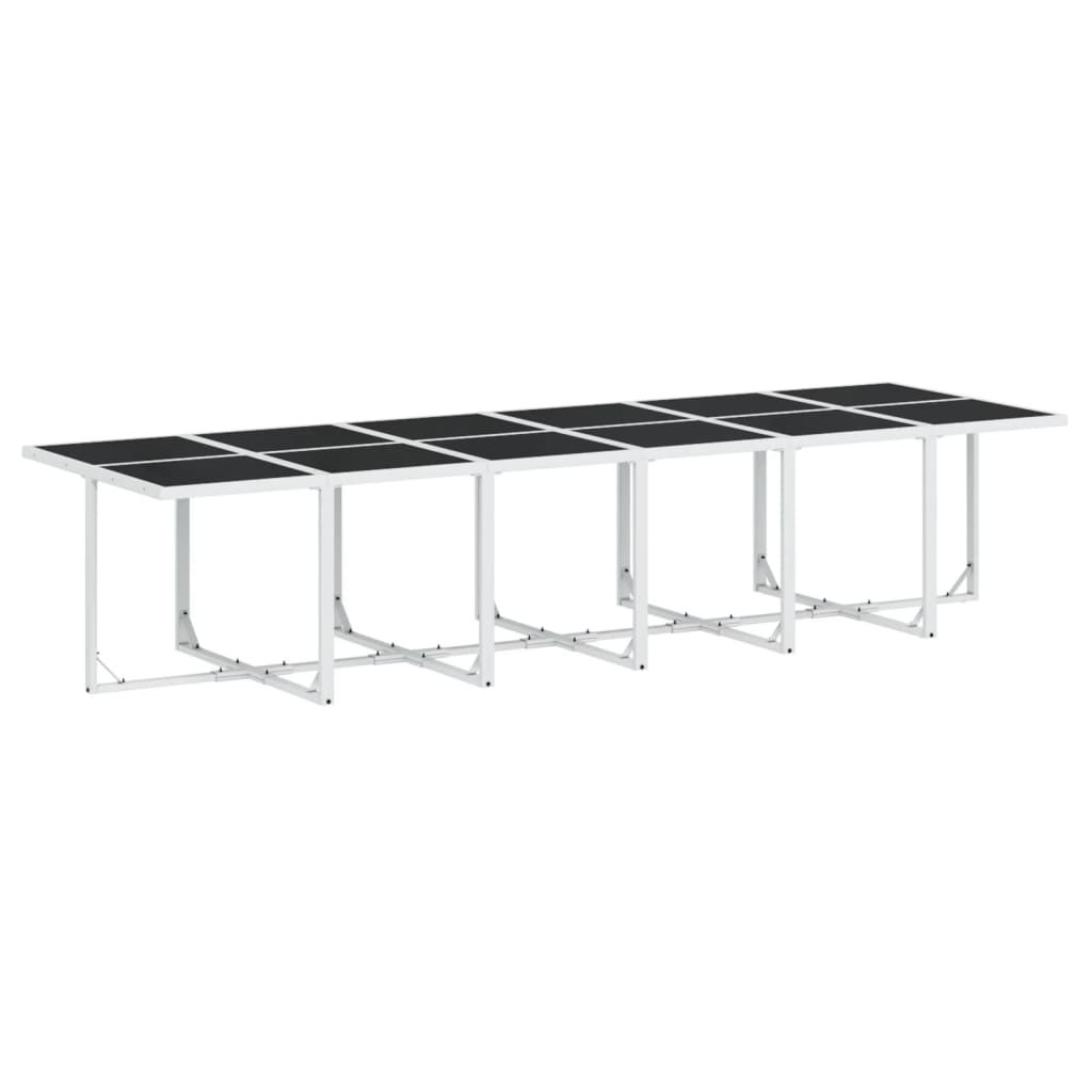 Set mobilier de grădină, 17 piese, cu perne, alb, textilenă GartenMobel Dekor
