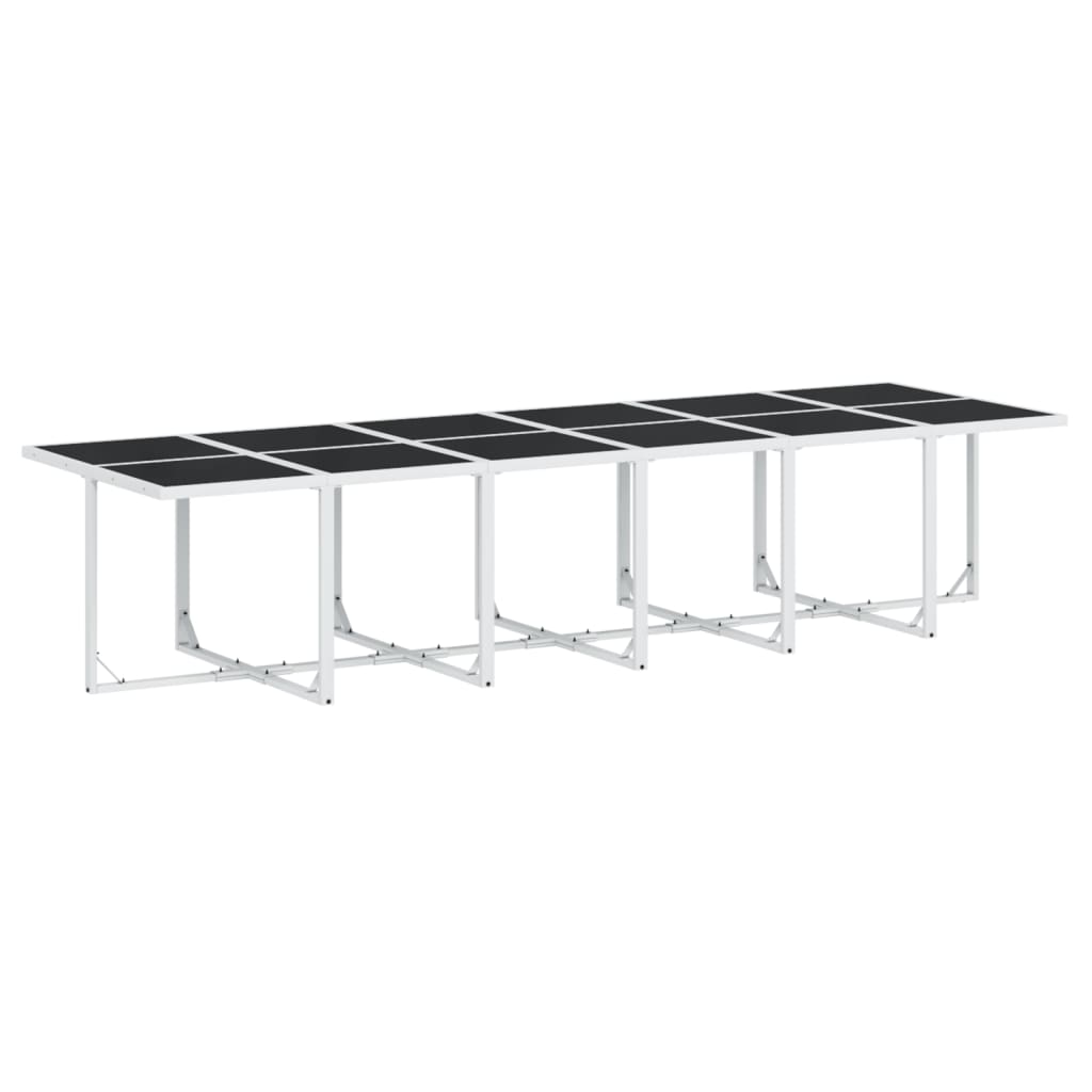 Set mobilier de grădină, 17 piese, cu perne, alb, textilenă GartenMobel Dekor