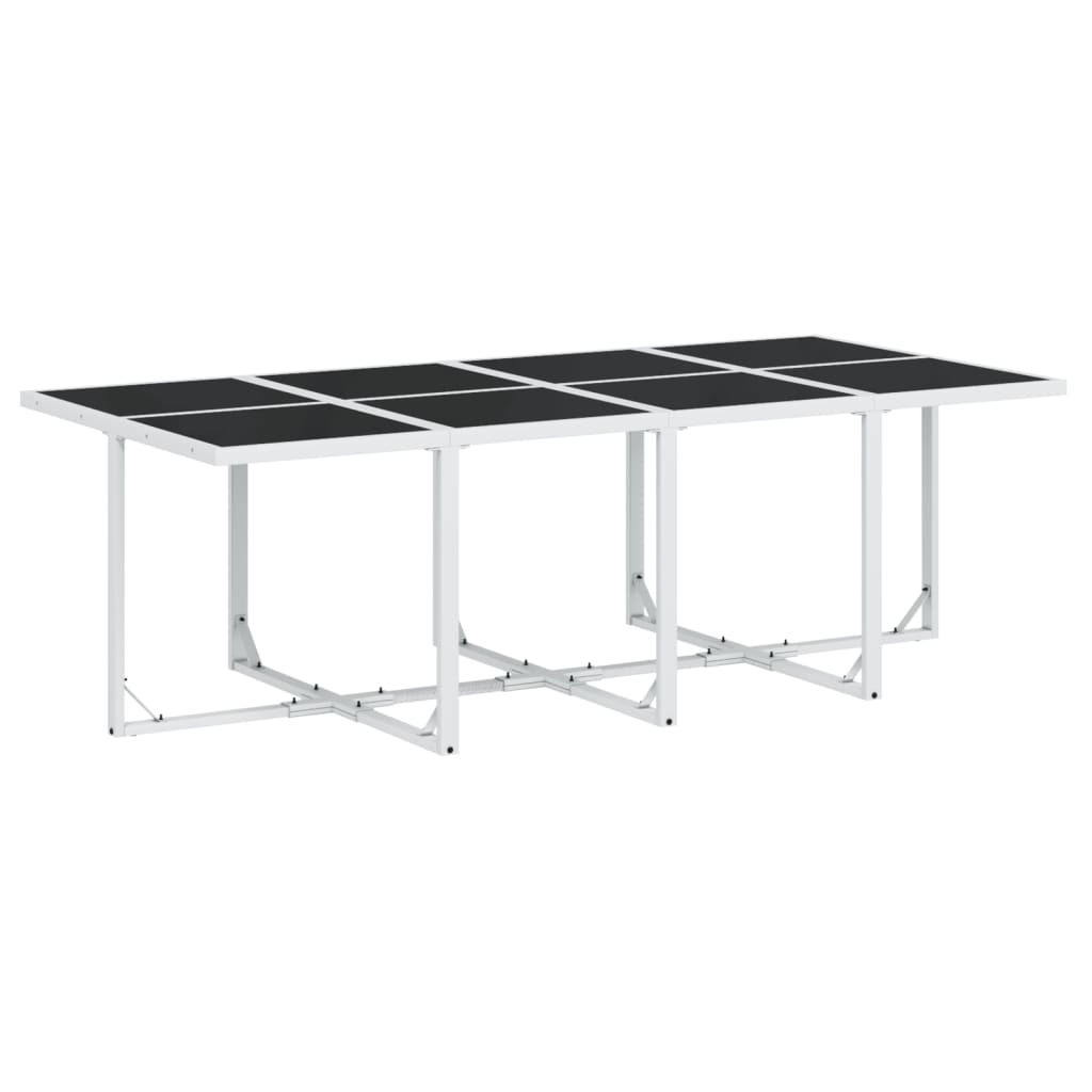 Set mobilier de grădină, 9 piese, cu perne, alb, textilenă GartenMobel Dekor