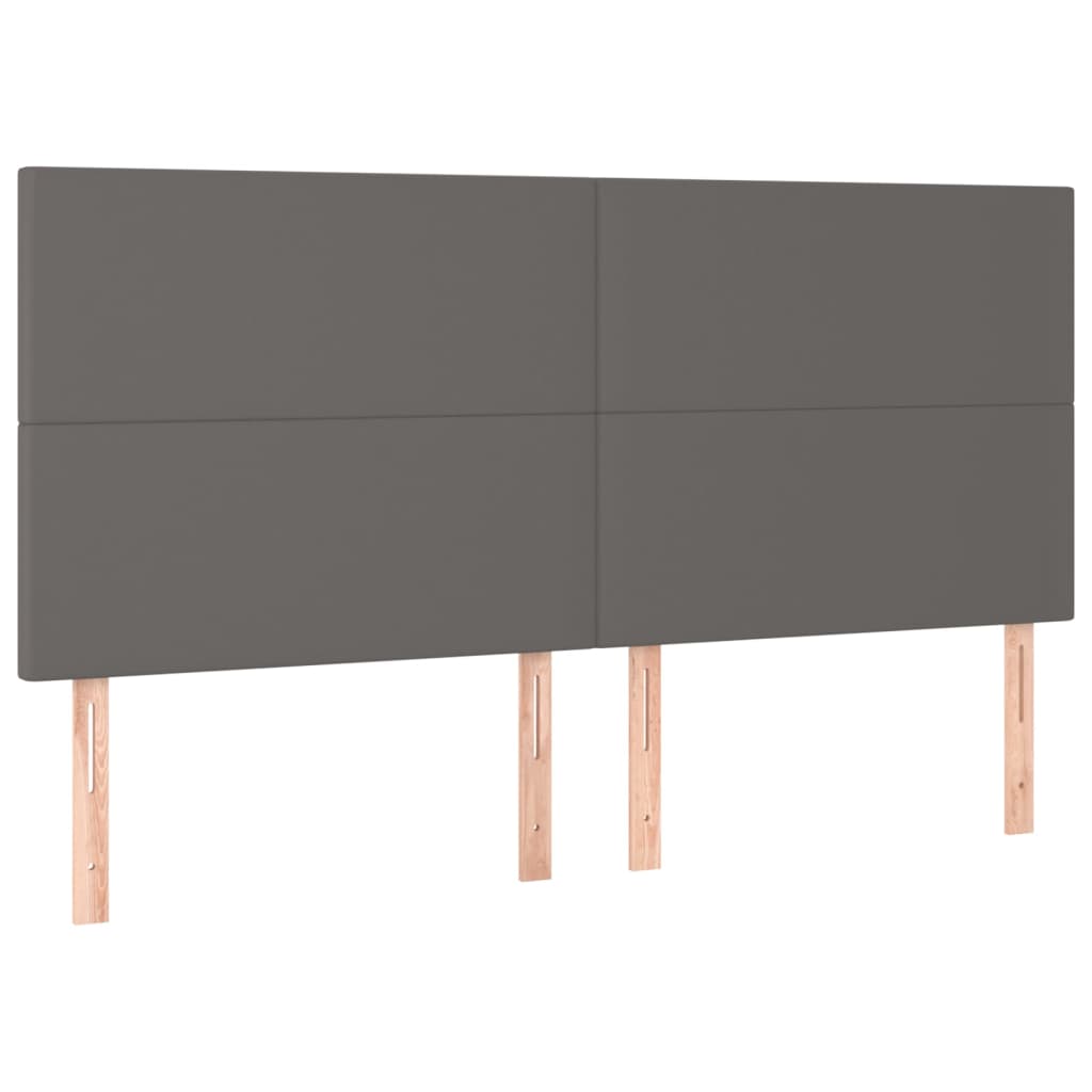 Pat box spring cu saltea, gri, 180x200 cm, piele ecologică GartenMobel Dekor