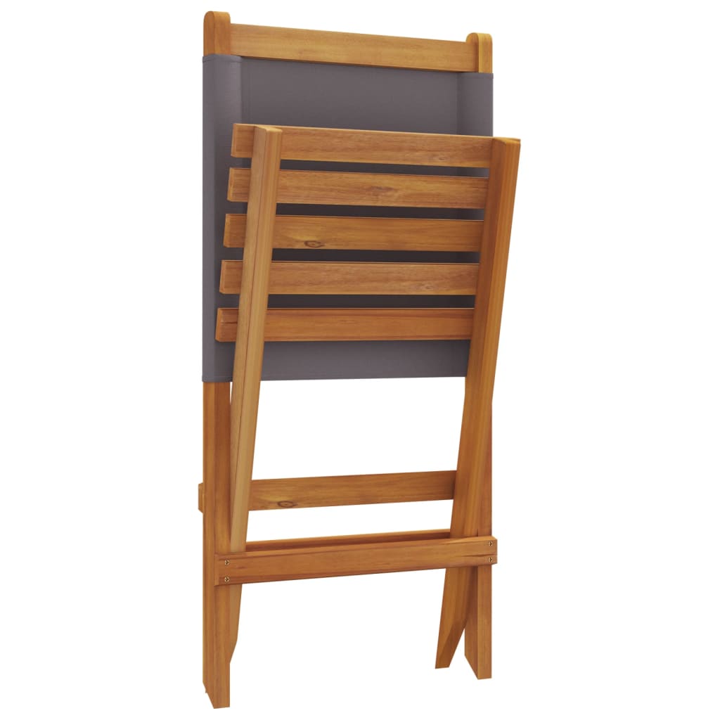 Scaune de grădină pliabile 6 buc., textil antracit/lemn masiv GartenMobel Dekor