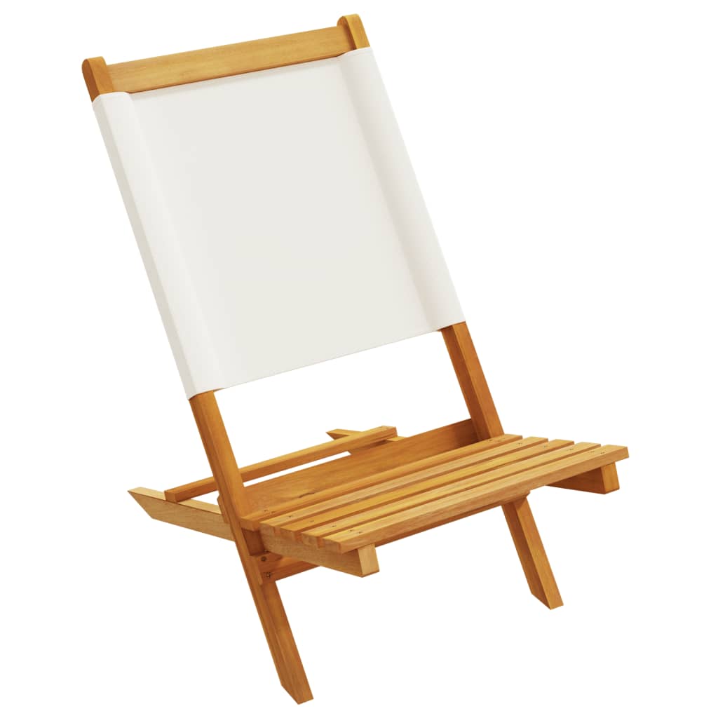 Scaune de grădină pliabile 8 buc., textil alb crem/lemn masiv GartenMobel Dekor