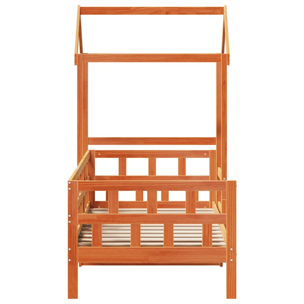 Pat de zi cu acoperiș maro ceruit 80x200cm lemn masiv pin GartenMobel Dekor