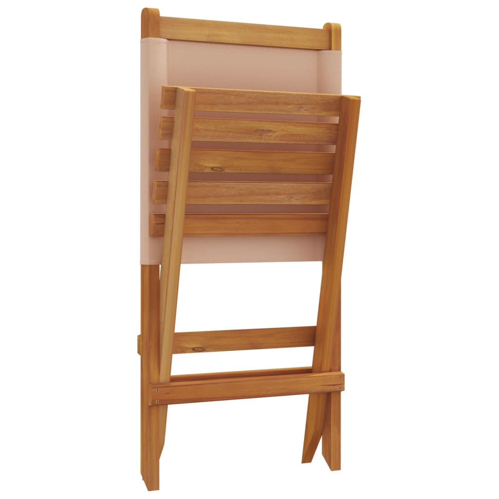 Scaune de grădină 2 buc., taupe, lemn masiv acacia și textil GartenMobel Dekor