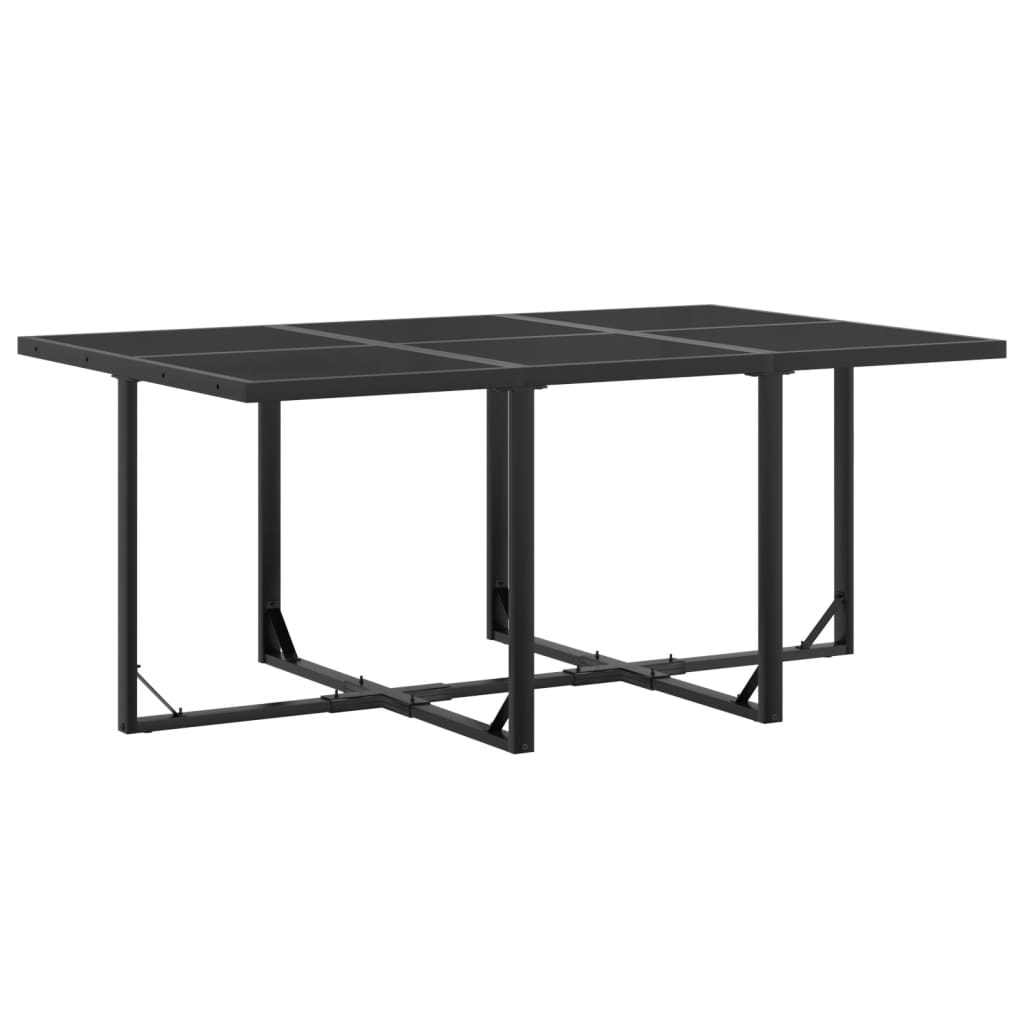 Set mobilier de grădină, 11 piese, negru, textilenă GartenMobel Dekor