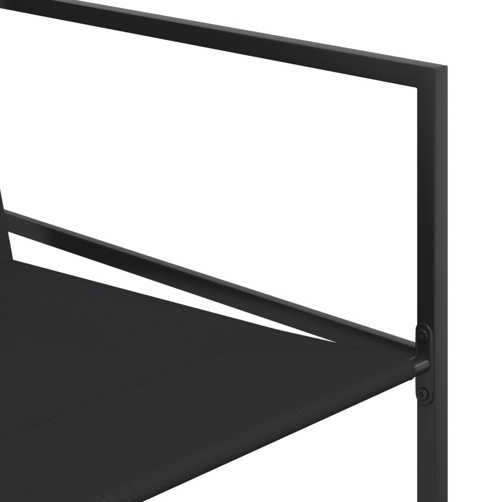 Set mobilier de grădină, 11 piese, negru, textilenă GartenMobel Dekor