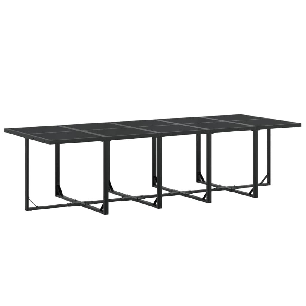 Set mobilier de grădină, 15 piese, negru, textilenă GartenMobel Dekor