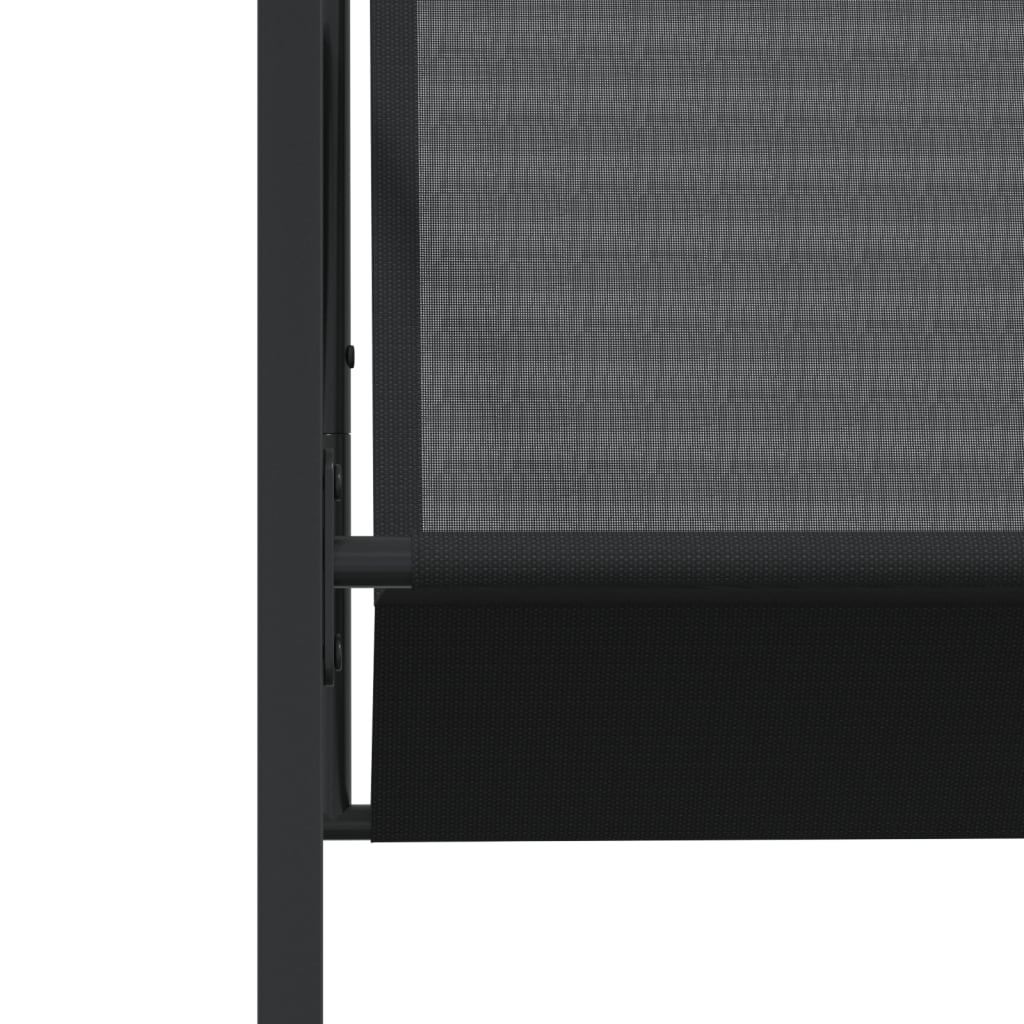 Set mobilier de grădină, 17 piese, negru, textilenă GartenMobel Dekor