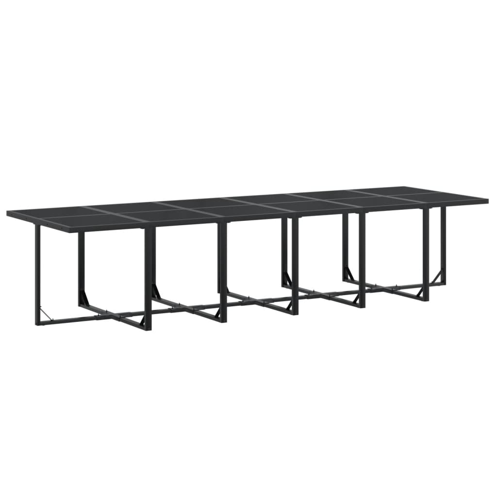 Set mobilier de grădină, 17 piese, negru, textilenă GartenMobel Dekor