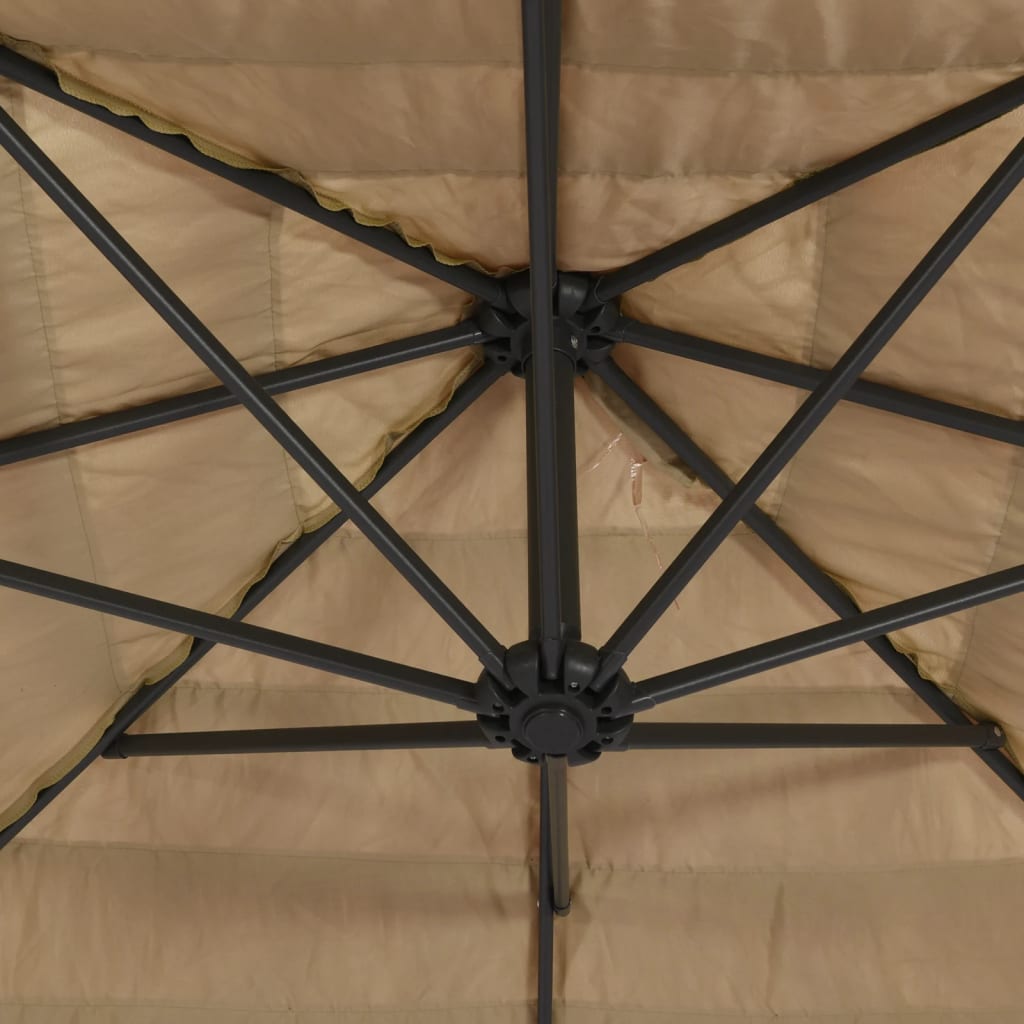 Umbrelă soare de grădină cu stâlp din oțel, maro 248x248x248 cm GartenMobel Dekor