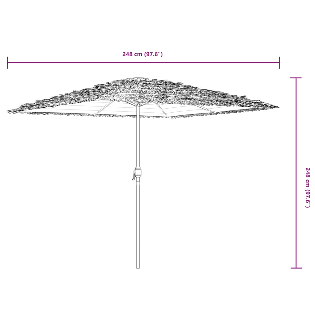 Umbrelă soare de grădină cu stâlp din oțel, maro 248x248x248 cm GartenMobel Dekor