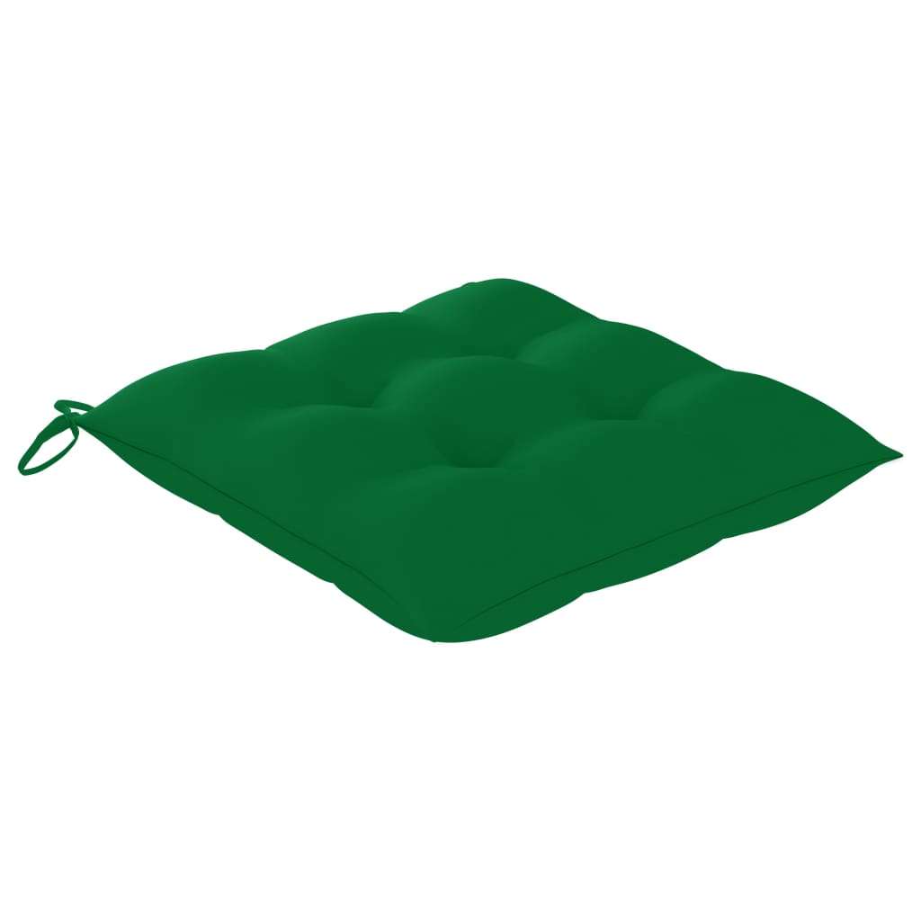 Scaune de grădină cu perne, 6 buc., verde, lemn masiv de tec GartenMobel Dekor