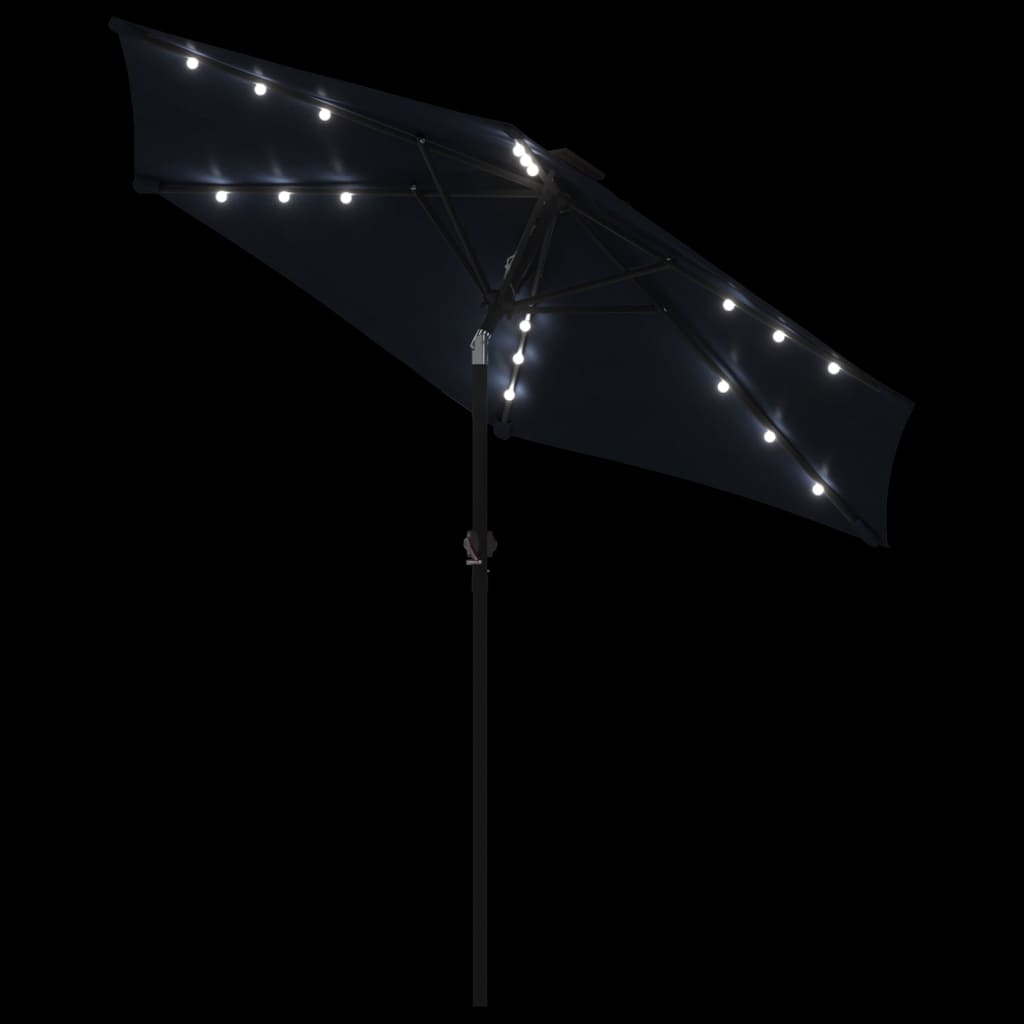 Umbrelă soare de grădină stâlp din oțel/LED negru 225x225x212cm GartenMobel Dekor
