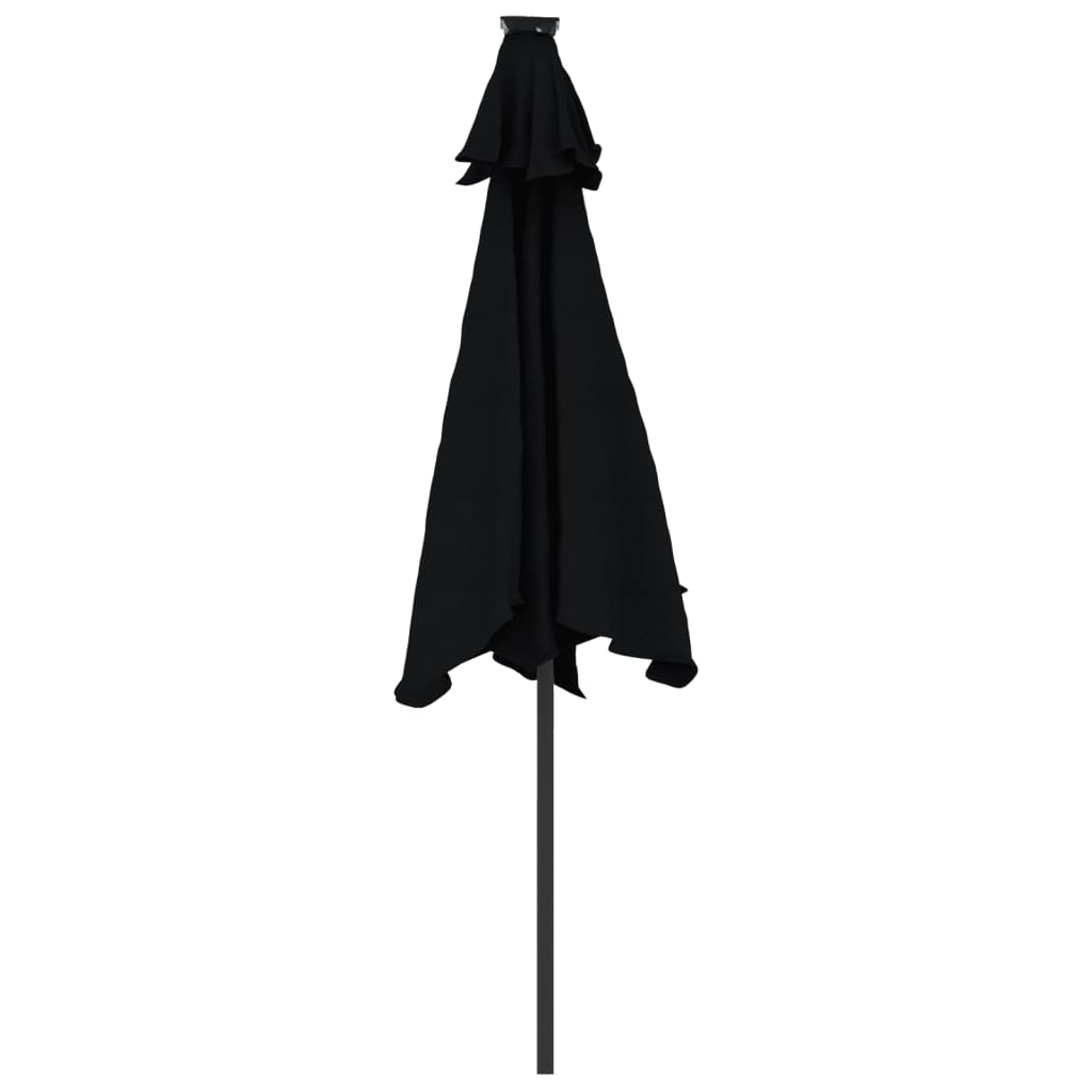Umbrelă soare de grădină stâlp din oțel/LED negru 225x225x212cm GartenMobel Dekor