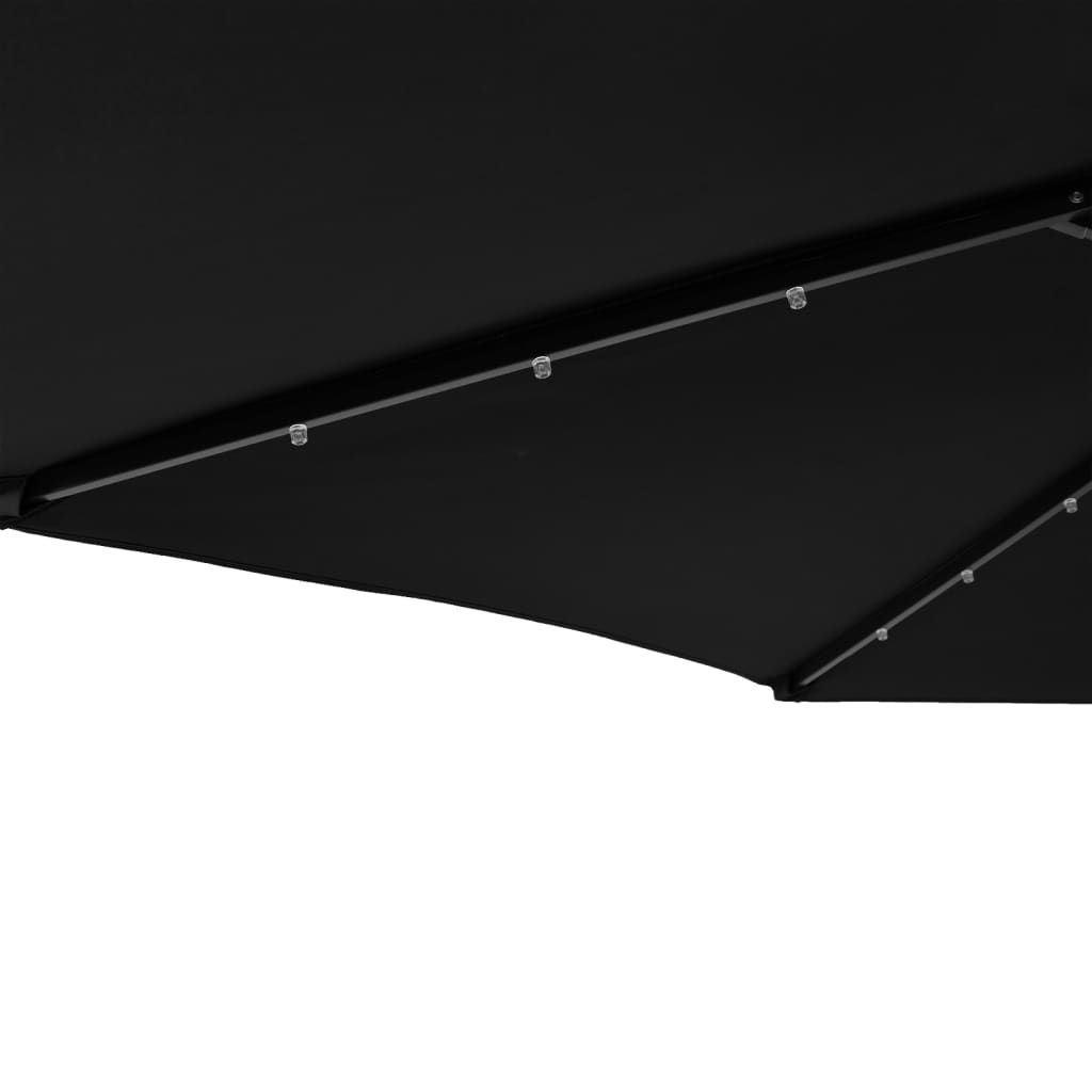 Umbrelă soare de grădină stâlp din oțel/LED negru 225x225x212cm GartenMobel Dekor