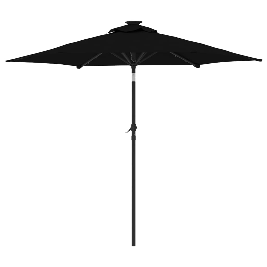 Umbrelă soare de grădină stâlp din oțel/LED negru 225x225x212cm GartenMobel Dekor